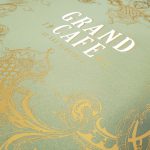 Grand Cafe, Scotland - Light Green Canvas with a Metallic Gold & White Heat Pressed Vinyl Logo