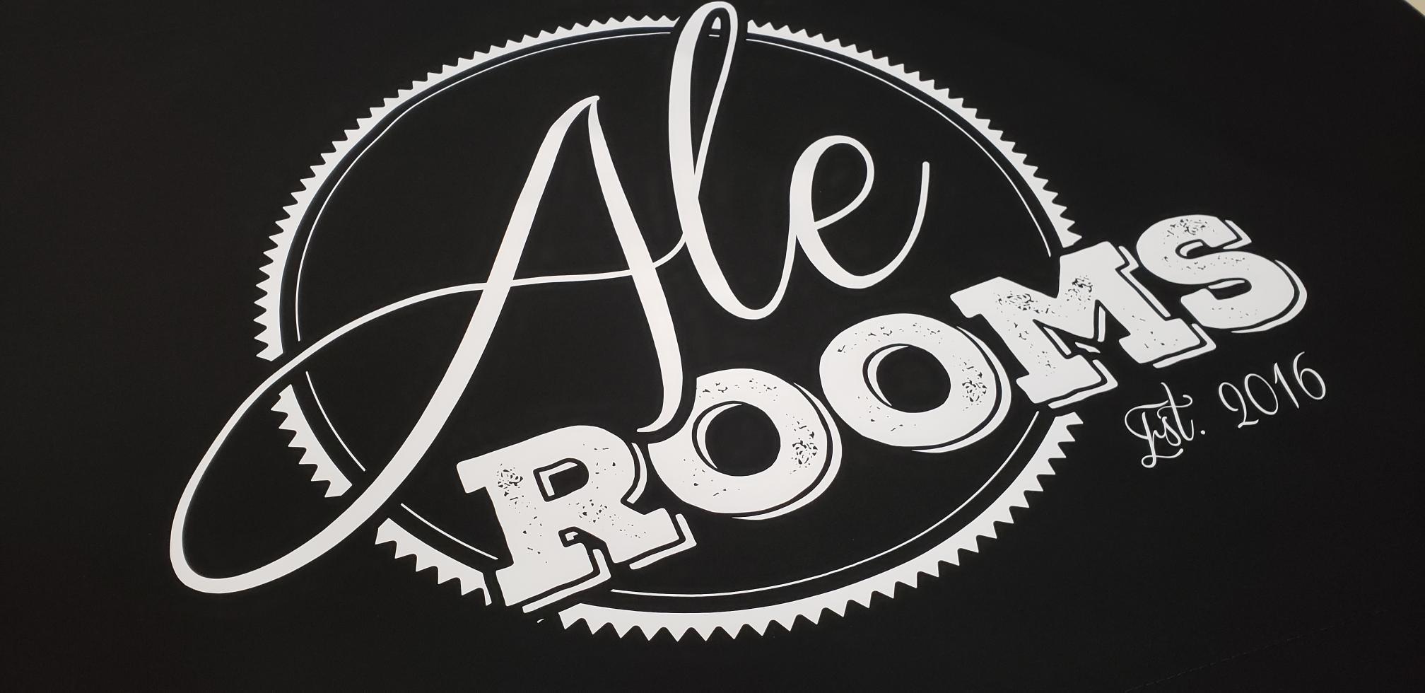 Ale Rooms - Black Canvas with a White Heat Pressed Vinyl Logo