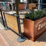 Wooden Framed Panels with Advance Cafe Posts in Anthracite Grey
