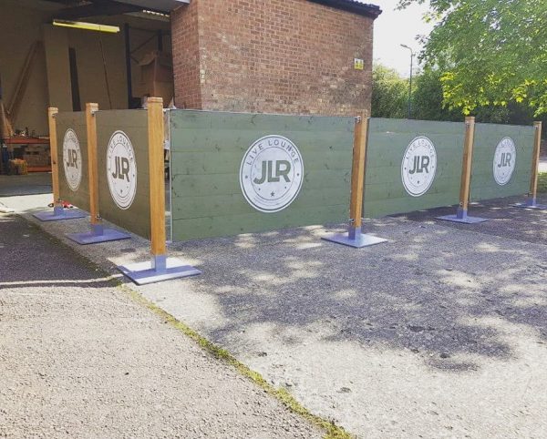 JLR Live Lounge Wooden Framed Panels with Rustic Posts