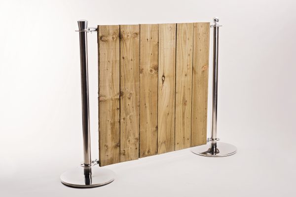 Wooden Panel Cafe Barrier System with Original psts