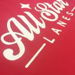 All Star Lanes - Red Canvas with a White Heat Pressed Vinyl Logo
