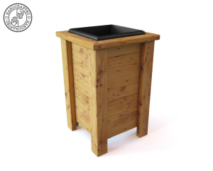 Wooden Valant Cafe Planter with Plastic Insert with Logo, Bespoke Cafe Planter, Wooden Cafe Planter, Custom-Made Cafe Planter, Handmade Cafe Planters, Tall Cafe Planter, Restaurant Planter, Commercial Planters, Commercial Cafe Planter