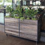 Commercial Combination Industrial Cafe Planter Design Options Made From Metal & Wood, Commercial Planters, Commercial Cafe Planter, Handmade Cafe Planter, Wooden Planters, Bespoke Cafe Planters, Custom Made Planters, Wood Planter, Outdoor Planters