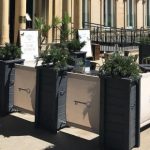 Wooden Valant Planters painted Black with Beige Canvas Banners for Lost & Key