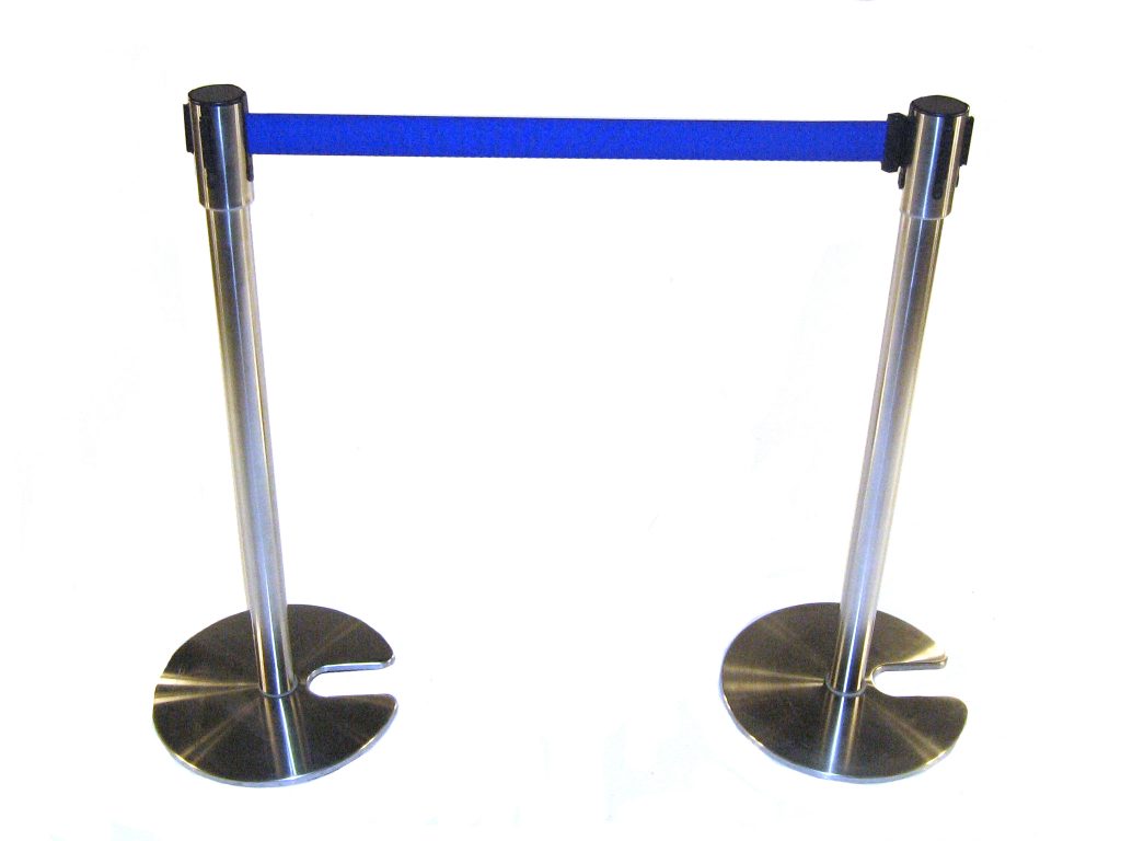 Stackable Retractable Barrier with Blue Tape/Webbing