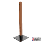 Wooden Rustic Rope Barrier Post with Square Base - Made In Britain, Post & Rope, Rustic Post, Rope Barrier, Commercial Rope Barrier