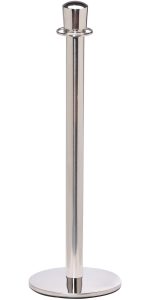 Traditional Crown Rope Post in Stainless Steel Finish, Metal Rope Barrier Post, Silver Rope Upright, Rope Stanchions, Post & Rope, Commercial Rope Barrier Posts