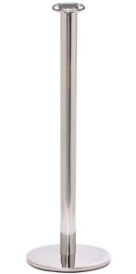 Traditional Flat Top Rope Post in Stainless Steel, Metal Rope Barrier Post, Silver Rope Upright, Rope Stanchions, Post & Rope, Metal Rope Barrier Post, Silver Rope Upright, Rope Stanchions, Commercial Rope Barrier Posts