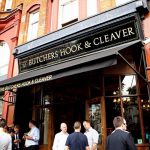 Butchers Hook & Cleaver Awning in Black with White Logo