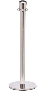Leader Crown Rope Barrier Posts in Polished Stainless