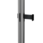 QueueMaster Twin Retractable Barrier in Polished Stainless with Black Tape