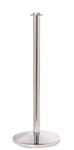 Traditional Flat Rope Barrier Posts in Polished Stainless