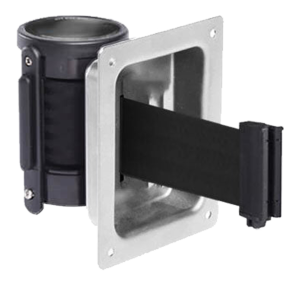 Recessed Retractable Wall Mount with Black Tape