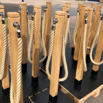 Rustic Rope Barrier with Stainless Steel Wall Plates and Polyhemp Rope