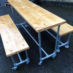 Wooden Scaffold Table & Bench Furniture Set, Scaffold Wood Table, Scaffold Wood Bench, Scaffold Fixings, Commercial Furniture, Bespoke Wooden Furniture, Outdoor Tables