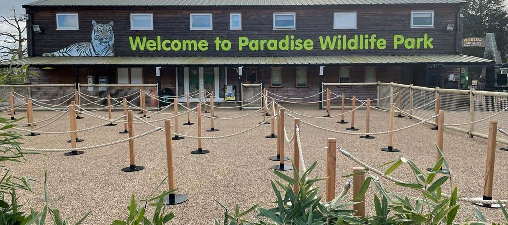 Rustic Rope Barrier Post with Polyhemp Rope for Paradise Wildlife Park