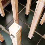 Rustic Cafe Posts 2 Way with Black Square Base