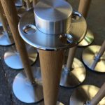 Natural Oak Cafe Posts Close Up of Head