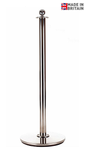 Classico Café Barrier Post - Made In Britain, Cafe Barrier Posts, Heavy Duty Cafe Barrier Post, Wooden Cafe Post, Cafe Barrier Uprights, Pavement Barriers, Cafe Windbreaks, Cafe Barrier Pole and Base, Stainless Steel Cafe Barrier Stanchion