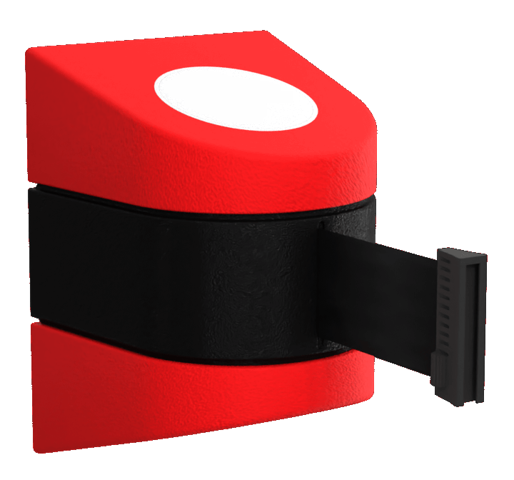 Midi Retractable Wall Mount in Red with Black Tape