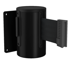 Standard Retractable Wall Mount in Black with Black Tape