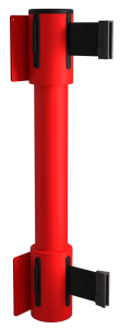 Twin Retractable Wall Mount in Red with Black Tape