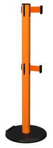 RollerSafety Twin Retractable Barrier in Orange with Orange Tape