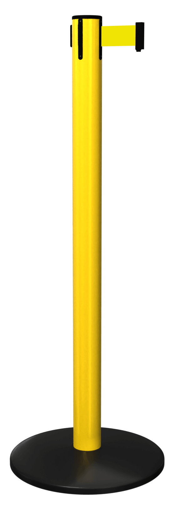 SafetyPro Retractable Barrier Post in Yellow with Yellow Tape