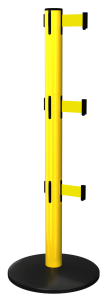 RollerSafety Triple Retractable Barrier in Yellow with Yellow Tape