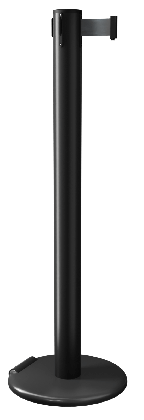 RollerPro Retractable Barrier Post in Black with Black Tape
