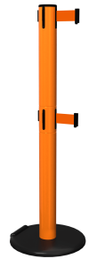 RollerSafety Twin Retractable Barrier in Orange with Orange Tape