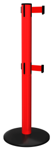 SafetyPro Twin Retractable Barrier in Red with Red Tape