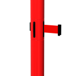 RollerSafety Twin Retractable Barrier in Red with Red Tape