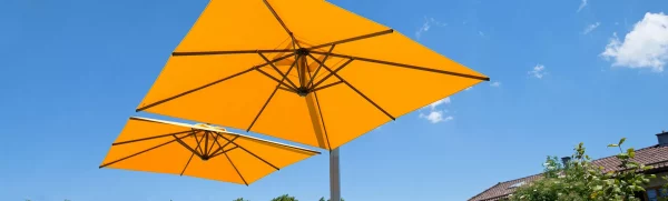 Amalfi Duo Caravita Commercial Giant Umbrellas in Yellow