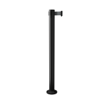 Black QueuePro 251 Retractable Barrier Post with Surface Mount Base and Black Tape, Retracting Barrier Post, Retractable Stanchion, Metal Retractable Barrier, Commercial Retractable