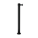 Black QueuePro 300 Retractable Barrier Post with Surface Mount Base and Black Tape, Retracting Barrier Post, Retractable Stanchion, Metal Retractable Barrier, Commercial Retractable