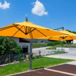 Amalfi Duo Caravita Commercial Giant Umbrellas in Yellow