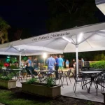 Big Ben Caravita Commercial Giant Umbrella in White with Lighting
