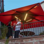 Grande Square Caravita Commercial Giant Umbrella in Red