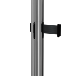 QueuePro Twin Retractable Barrier Post in Polished Stainless with Black Tape