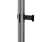 RollerPro Twin Retractable Barrier Post in Polished Stainless with Black Tape