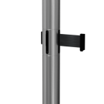 RollerPro Twin Retractable Barrier Post in Satin Stainless with Black Tape