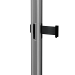 QueuePro Twin Retractable Barrier Post in Satin Stainless with Black Tape