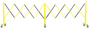 FlexPro 160 Barricade in Yellow & Black, Retractable Barricades, Expanding Barriers, Outdoor Barriers, Portable Expandable Crowd Control Barricades