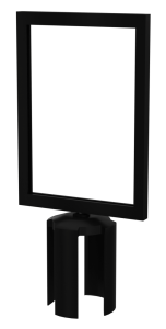 Retractable Heavy Duty Sign Holder in Black Finish, Signage for Retractable Barrier Posts, Barrier Signage