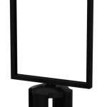 Retractable Standard Sign Holder in Black Finish, Accessory for Retractable Barrier Posts, Barrier Signage