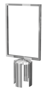 Retractable Standard Sign Holder in Polished Stainless Steel Finish, Accessory for Retractable Barrier Posts, Barrier Signage