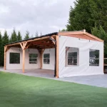 Commercial Wooden Gazebo - With Sides, Wooden Cafe Pergola, Restaurant Pergola, Outdoor Pergola, Pub Pergola