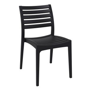 Black Zeus Stackable Chair for Indoor or Outdoor Use, Polypropylene Armchair, Commercial Furniture, Hospitality Furniture